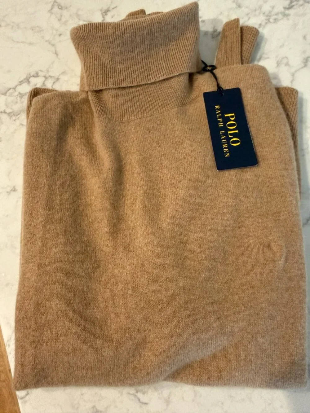 NWT Polo Ralph Lauren Camel Cashmere Turtleneck Size M - Gorgeous, timeless! - Picture 1 of 7